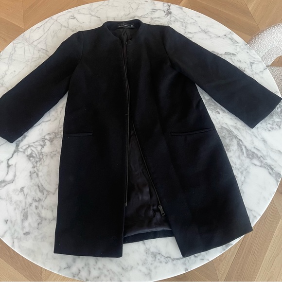 Zara Wool coat with removable Faux Fur - Picture 8 of 11